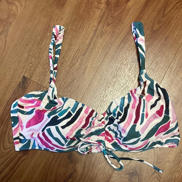 Summersalt Cinched Bikini in Watercolor Zebra Print Size 14 - Picture 3 of 7